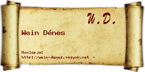 Wein Dénes névjegykártya